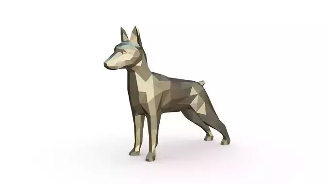 Pinscher low poly doberman