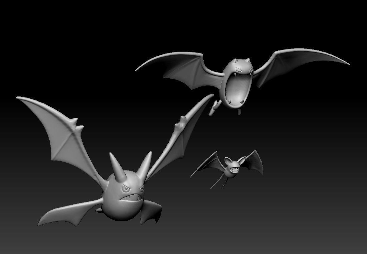 Pokemon Zubat Golbat Crobat 3D print model_2