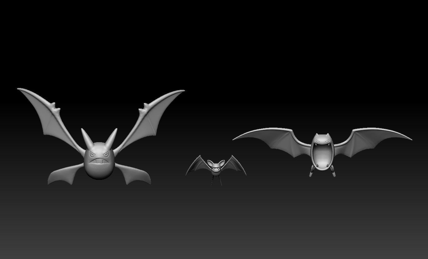 Pokemon Zubat Golbat Crobat 3D print model_1