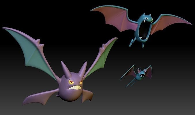 Pokemon Zubat Golbat Crobat 3D print model