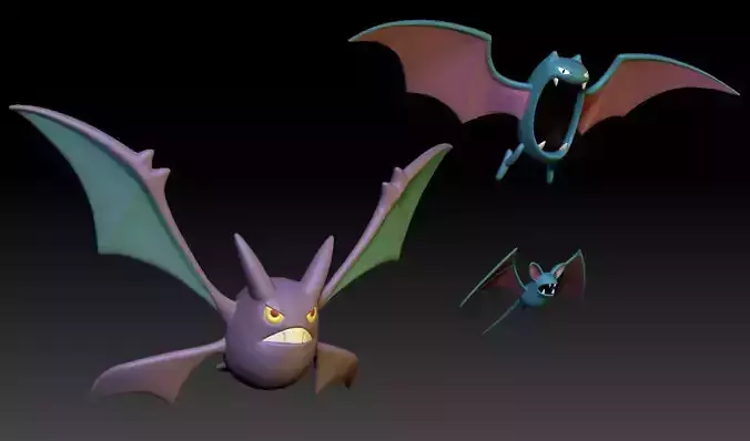 Pokemon Zubat Golbat Crobat 3D print model