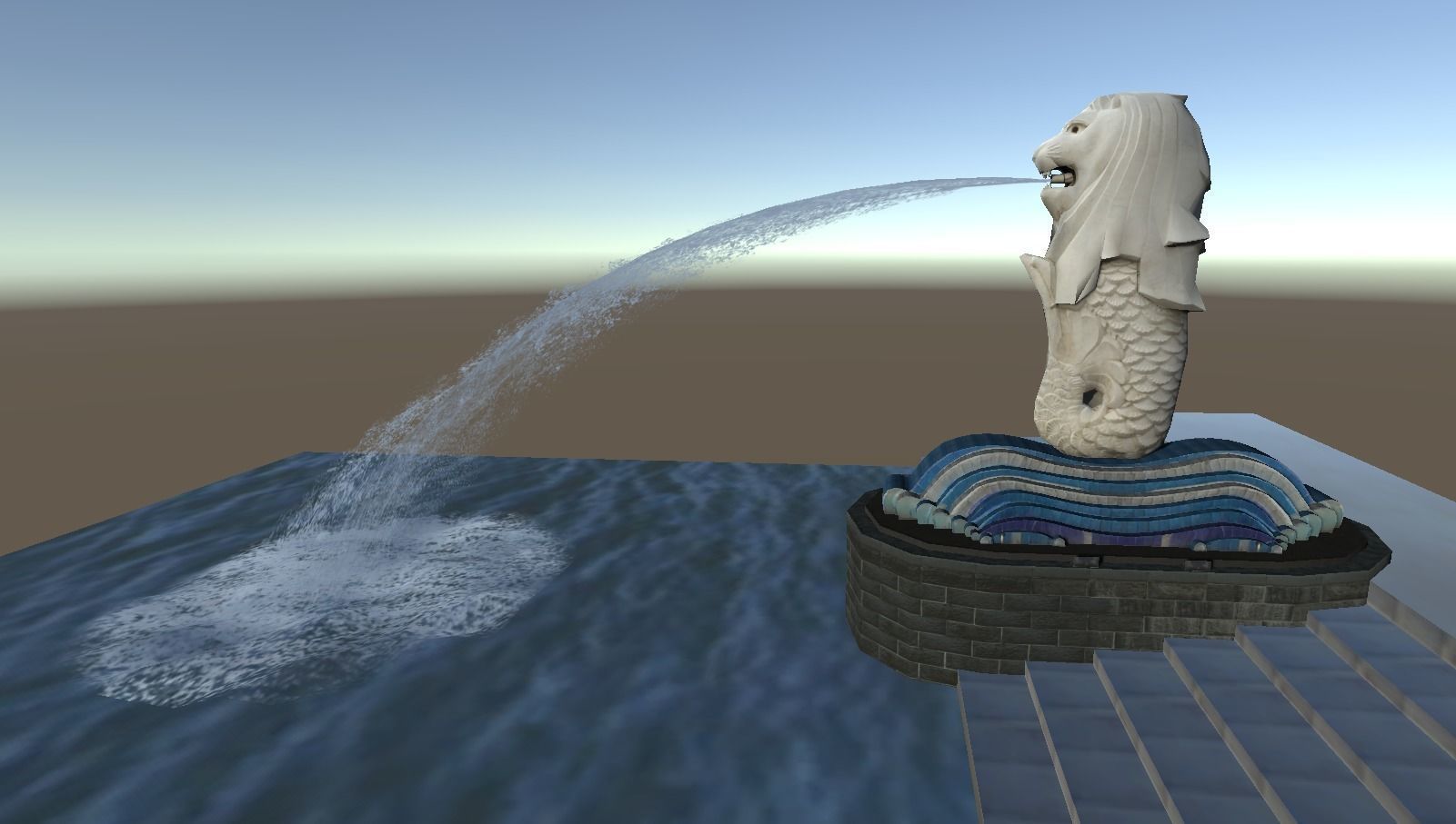 Merlion Singapore 3D lowpoly model  Low-poly 3D model_1