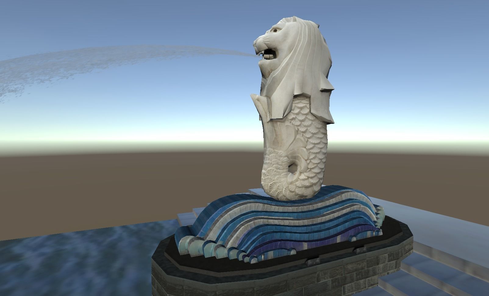 Merlion Singapore 3D lowpoly model  Low-poly 3D model_2