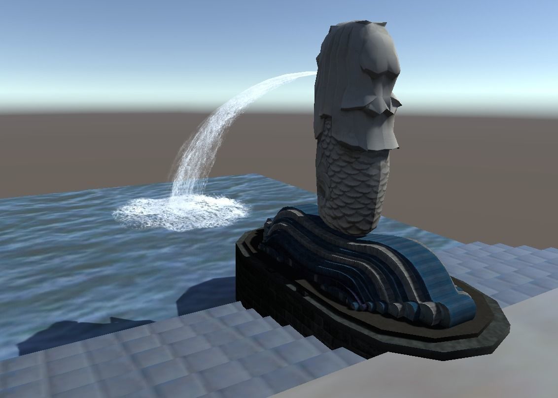 Merlion Singapore 3D lowpoly model  Low-poly 3D model_3