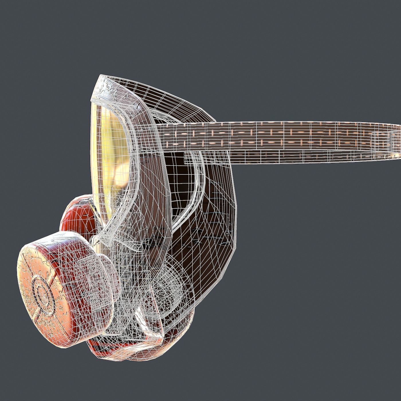 Gas mask helmet 3d model scifi Low-poly Low-poly 3D model_12