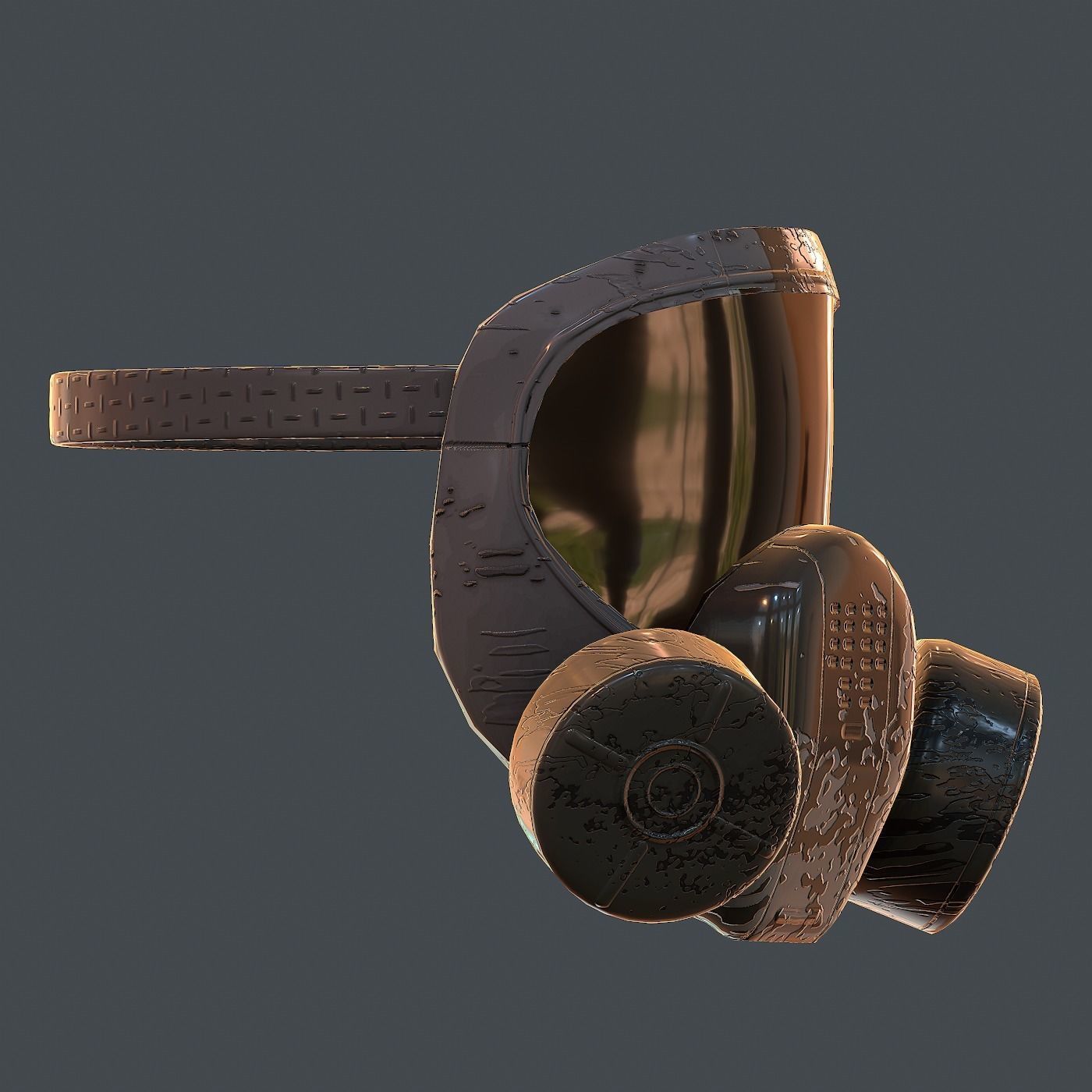 Gas mask helmet 3d model scifi Low-poly Low-poly 3D model_8