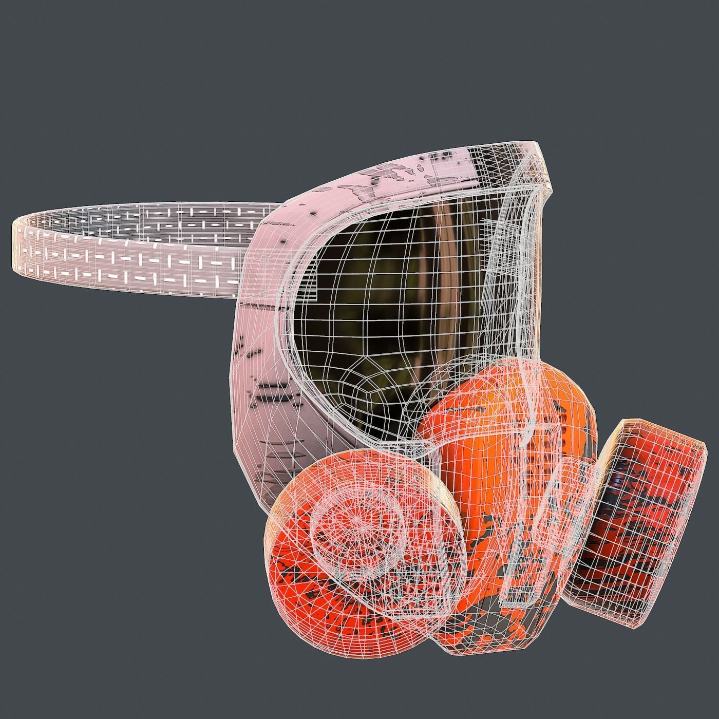 Gas mask helmet 3d model scifi Low-poly Low-poly 3D model_11