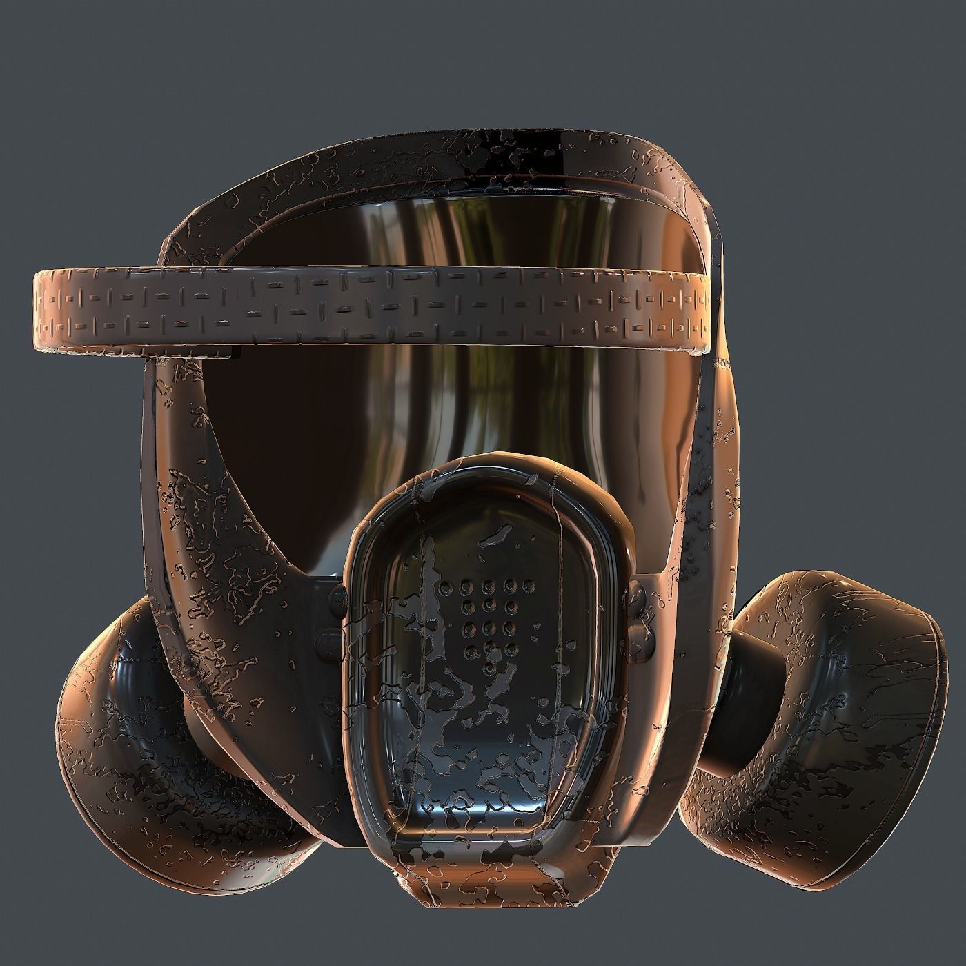 Gas mask helmet 3d model scifi Low-poly Low-poly 3D model_7