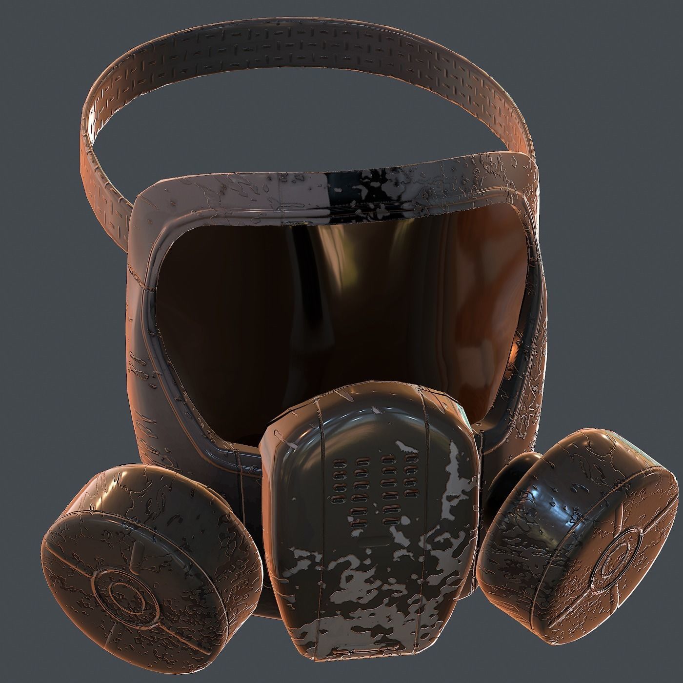 Gas mask helmet 3d model scifi Low-poly Low-poly 3D model_9