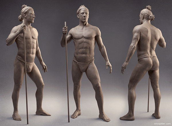 Sculptor statue Human 3D print model_1