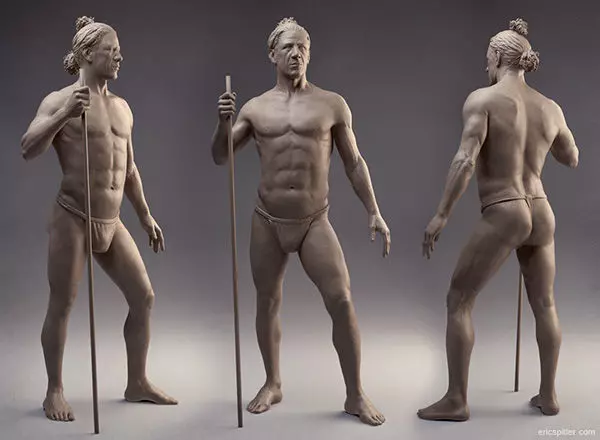 Sculptor statue Human 3D print model_0