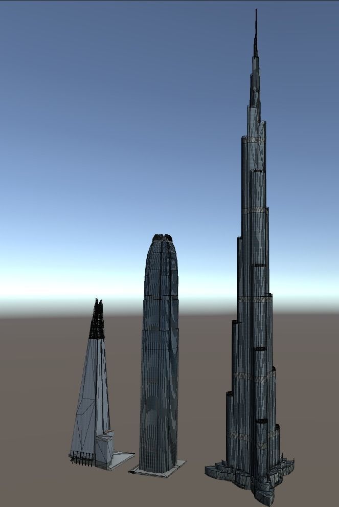 The Shard Burj Khalifa and Hongkong IFC lowpoly 3d model Low-poly 3D model_6