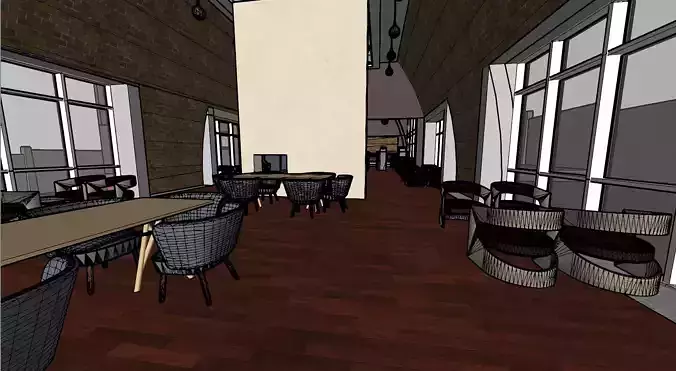 restaurant mirador Low-poly 3D model