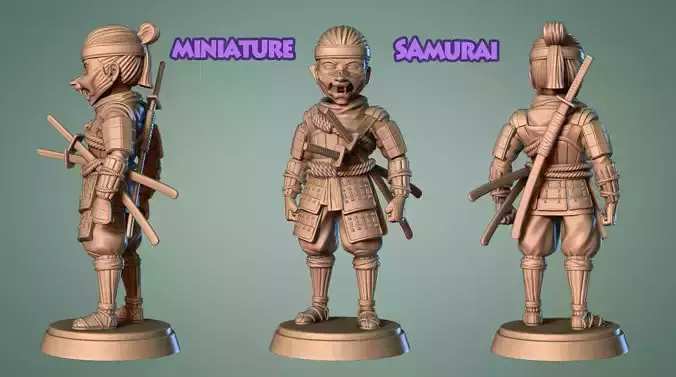 Samurai Miniature 1 -Mini Troop -3D print model