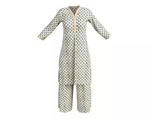 3 d Kurta Plazzo Model Indian Traditional 3D model Free 3D model