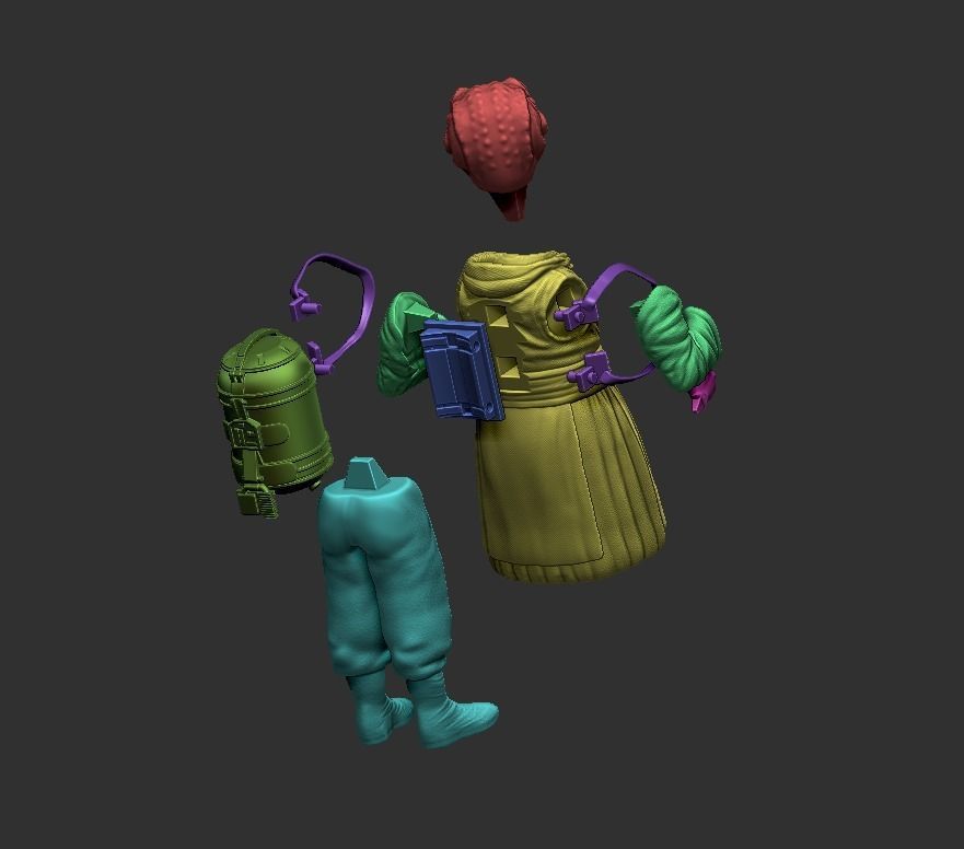 Frog girl 3D print model_11