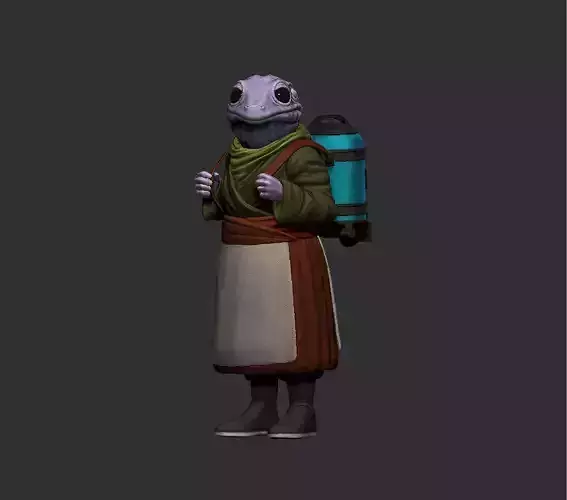 Frog girl 3D print model