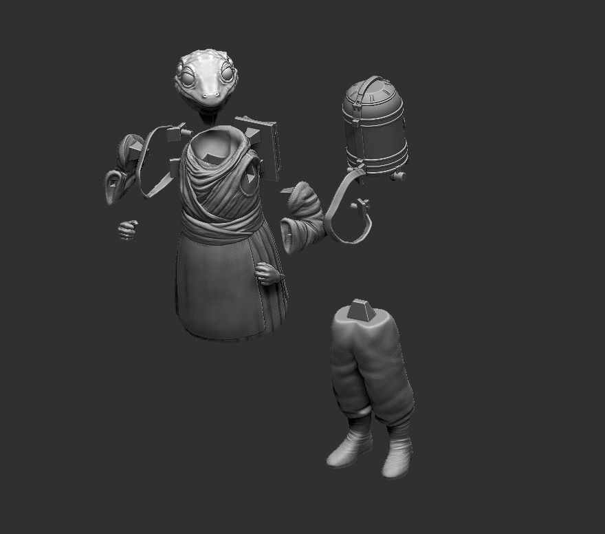 Frog girl 3D print model_9