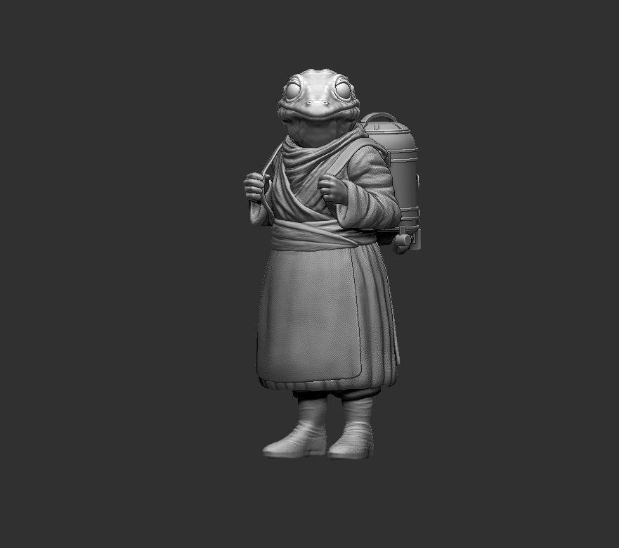 Frog girl 3D print model_7