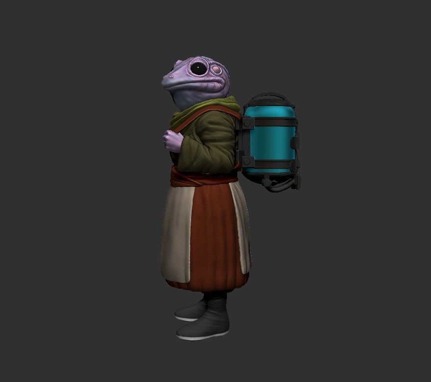 Frog girl 3D print model_1