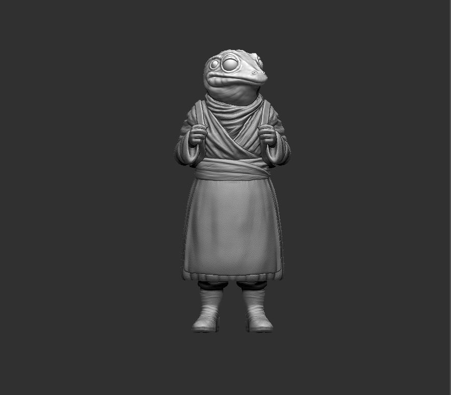 Frog girl 3D print model_6
