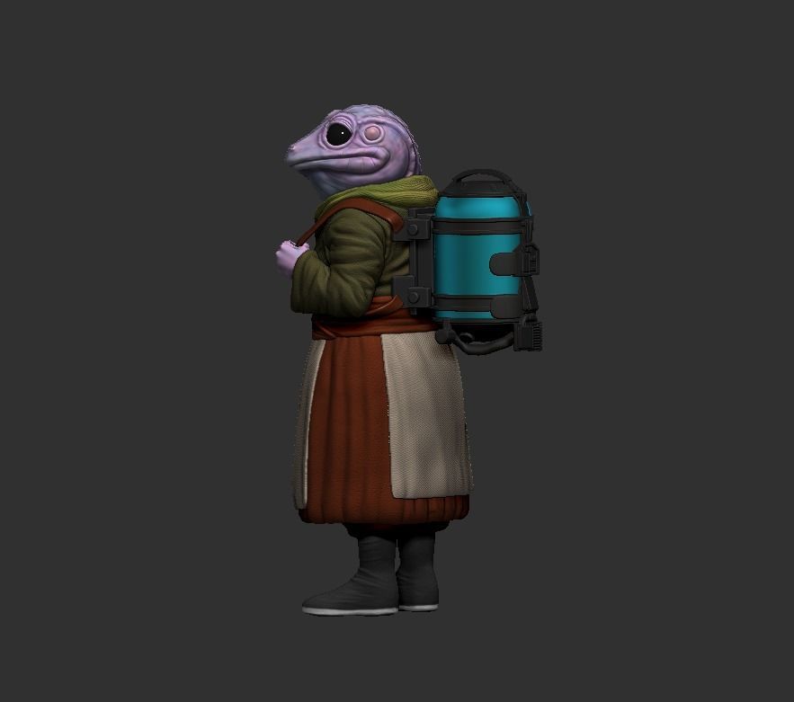 Frog girl 3D print model_5