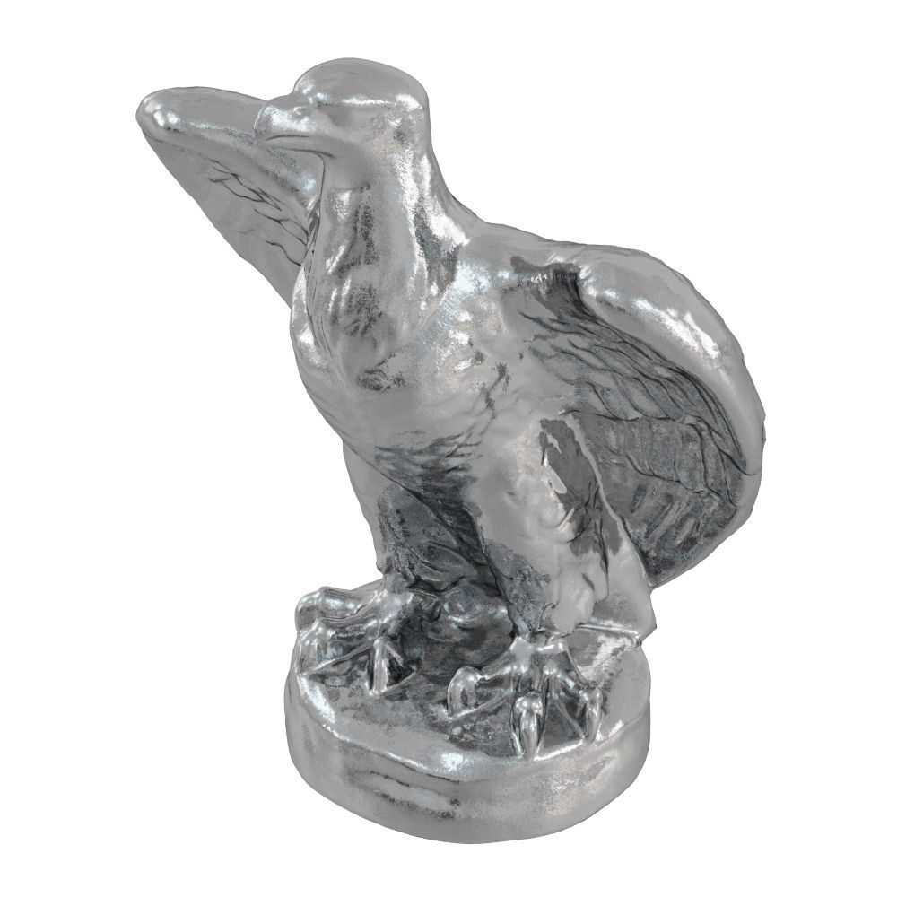 Eagle Figurine Metal 3D model_2