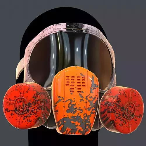 Gas mask helmet 3d model scifi Low-poly 