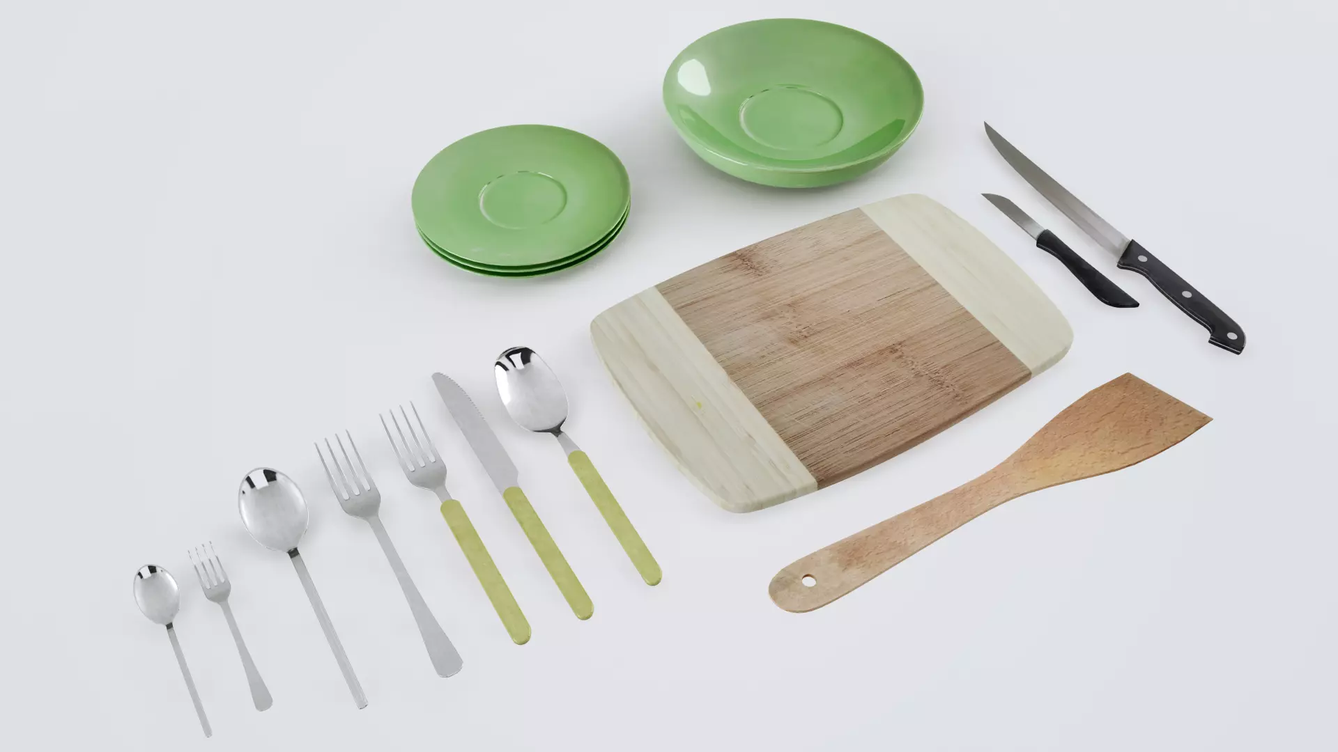 Kitchen tools Low-poly 3D model_0