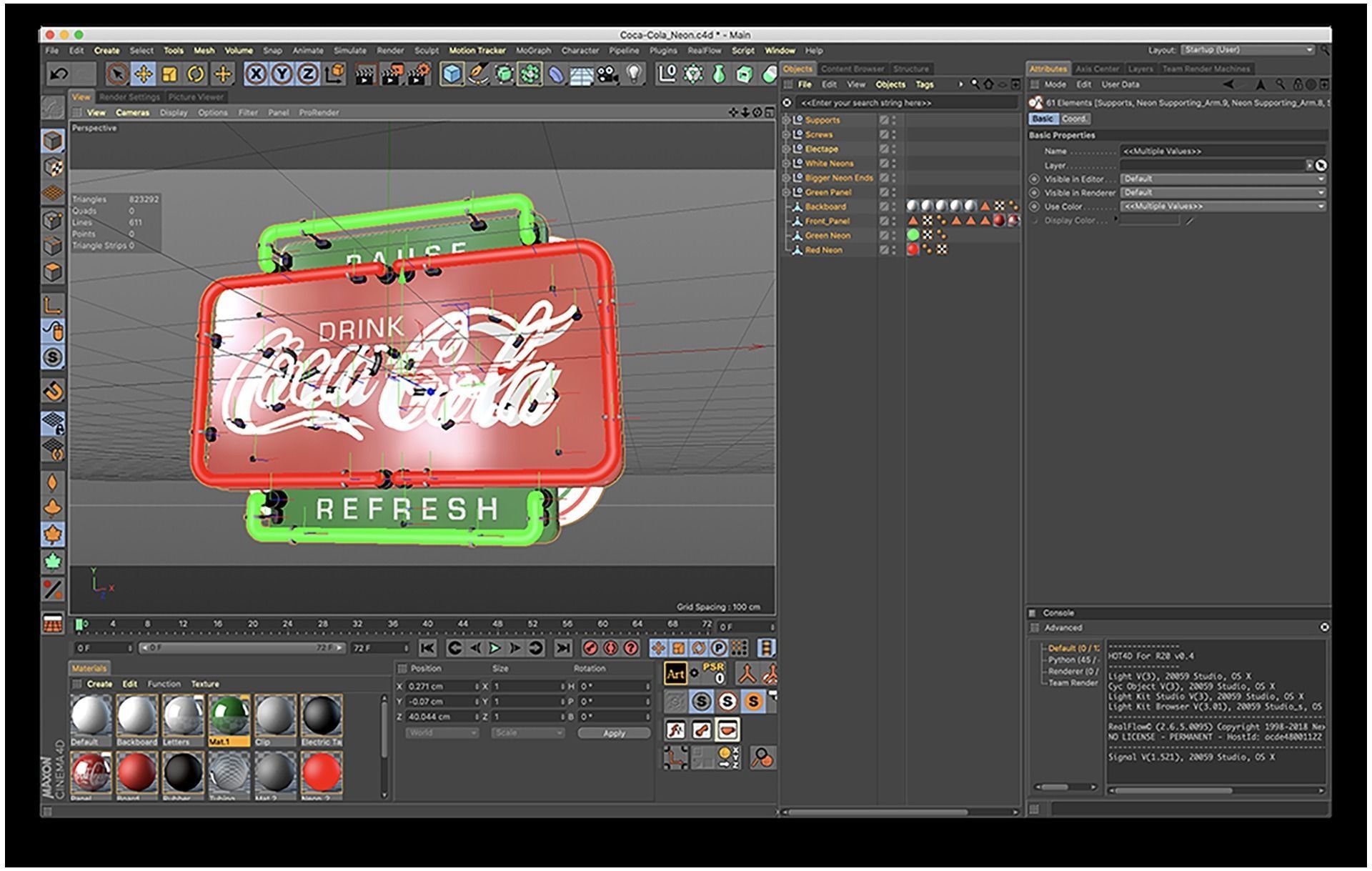 Coca-Cola Neonsign 3D model_10