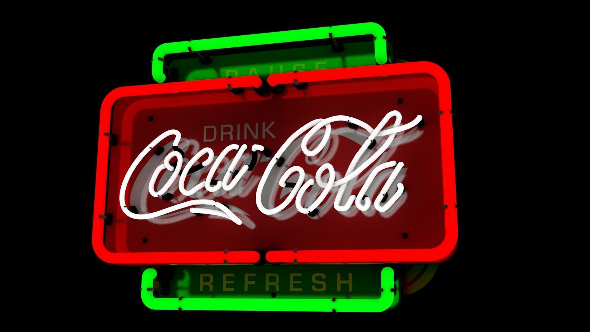 Coca-Cola Neonsign 3D model_6