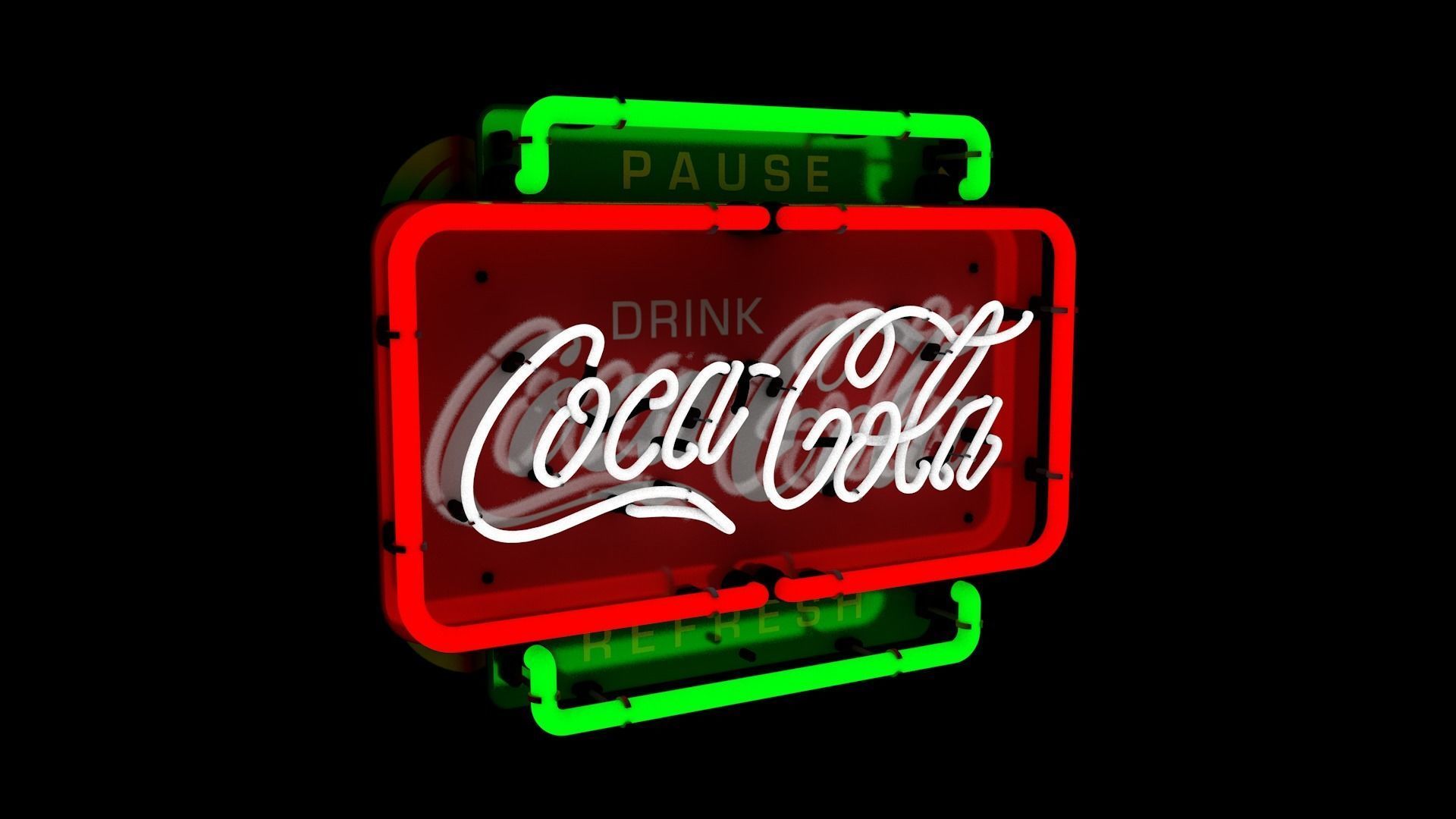 Coca-Cola Neonsign 3D model_4