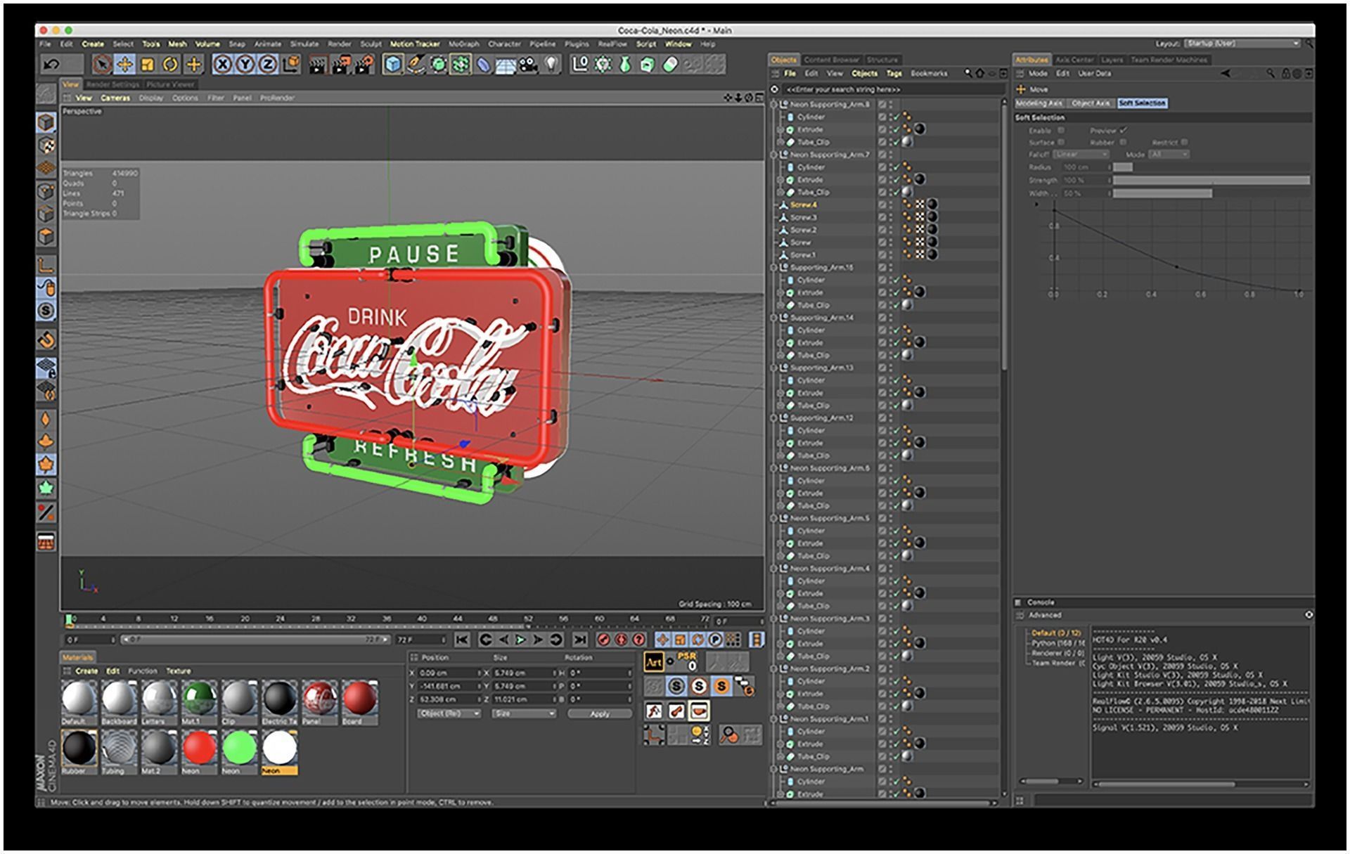 Coca-Cola Neonsign 3D model_12
