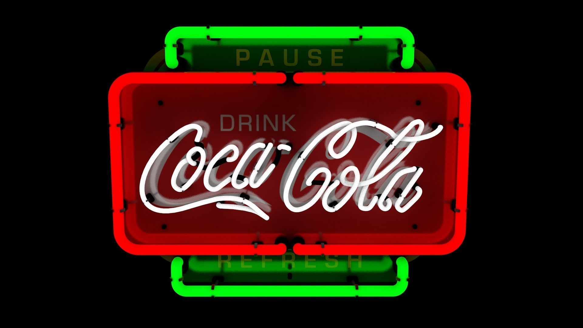 Coca-Cola Neonsign 3D model_7