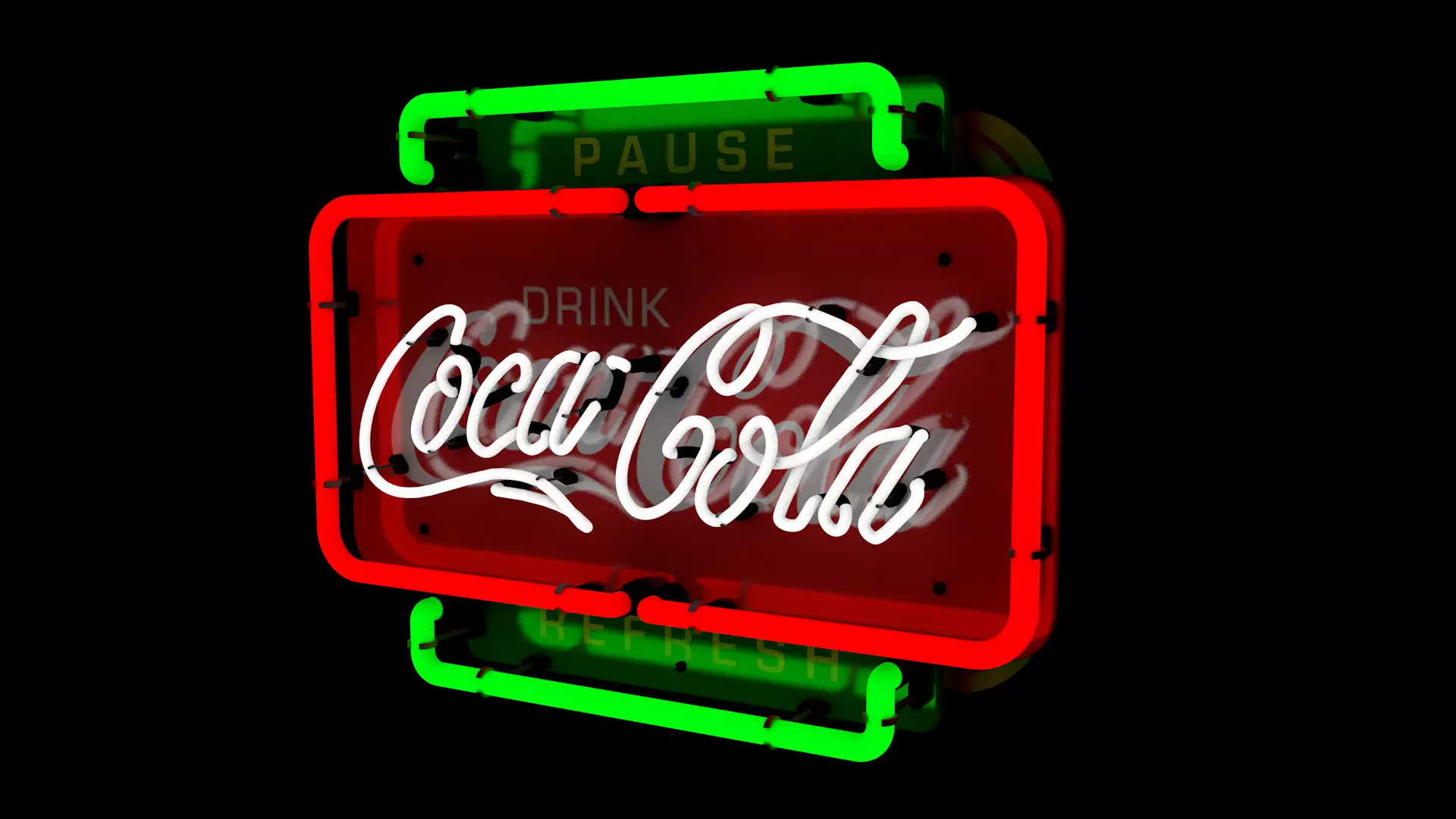 Coca-Cola Neonsign 3D model_0