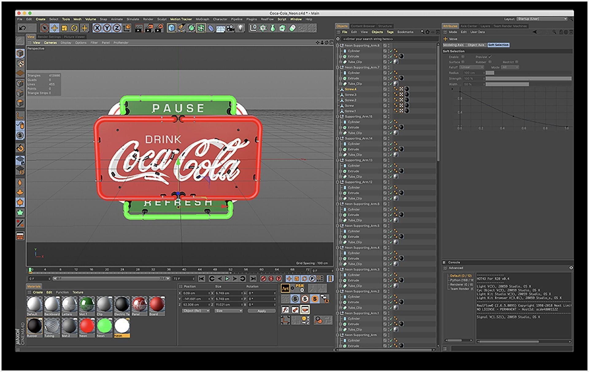 Coca-Cola Neonsign 3D model_14