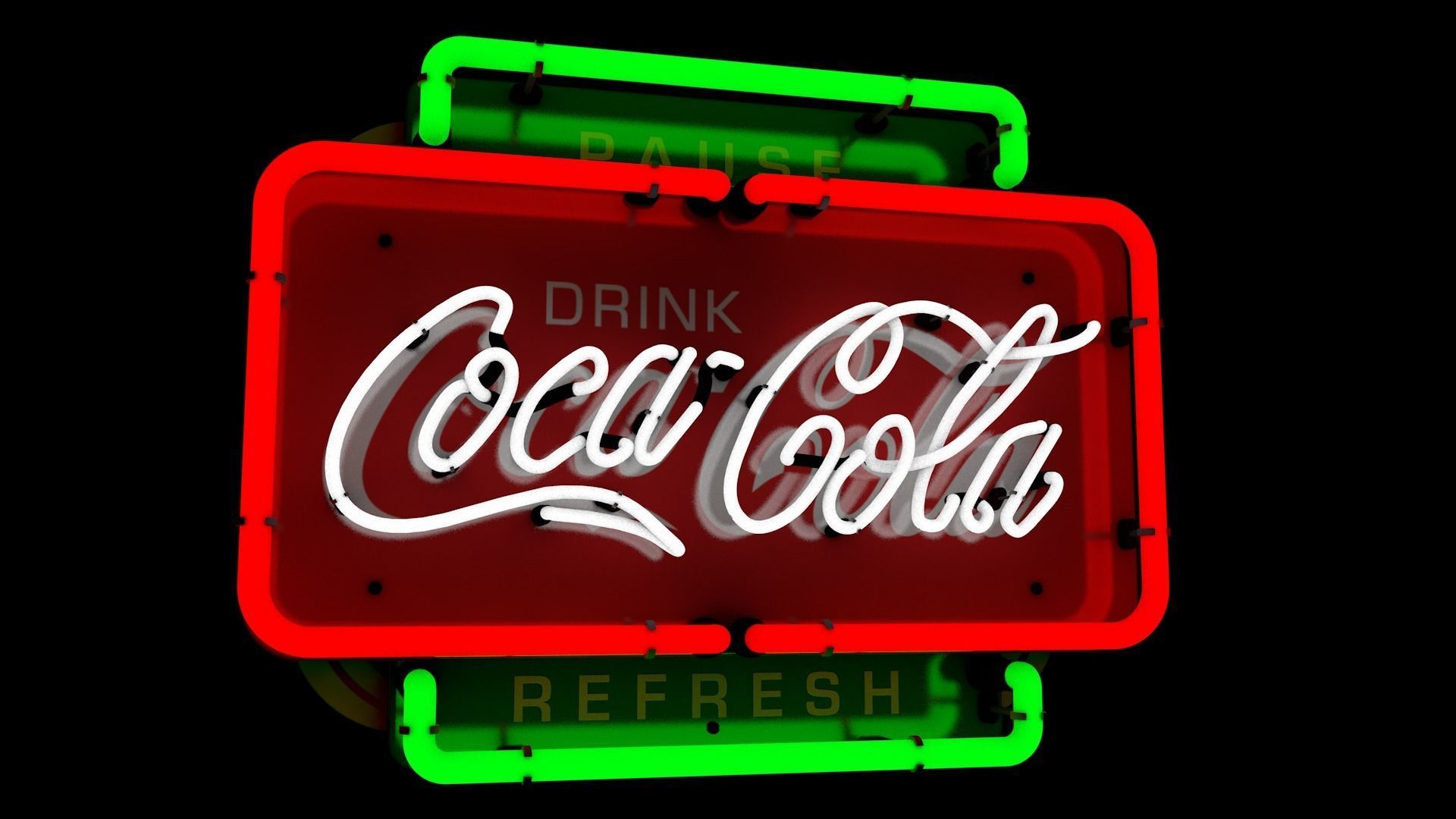 Coca-Cola Neonsign 3D model_3
