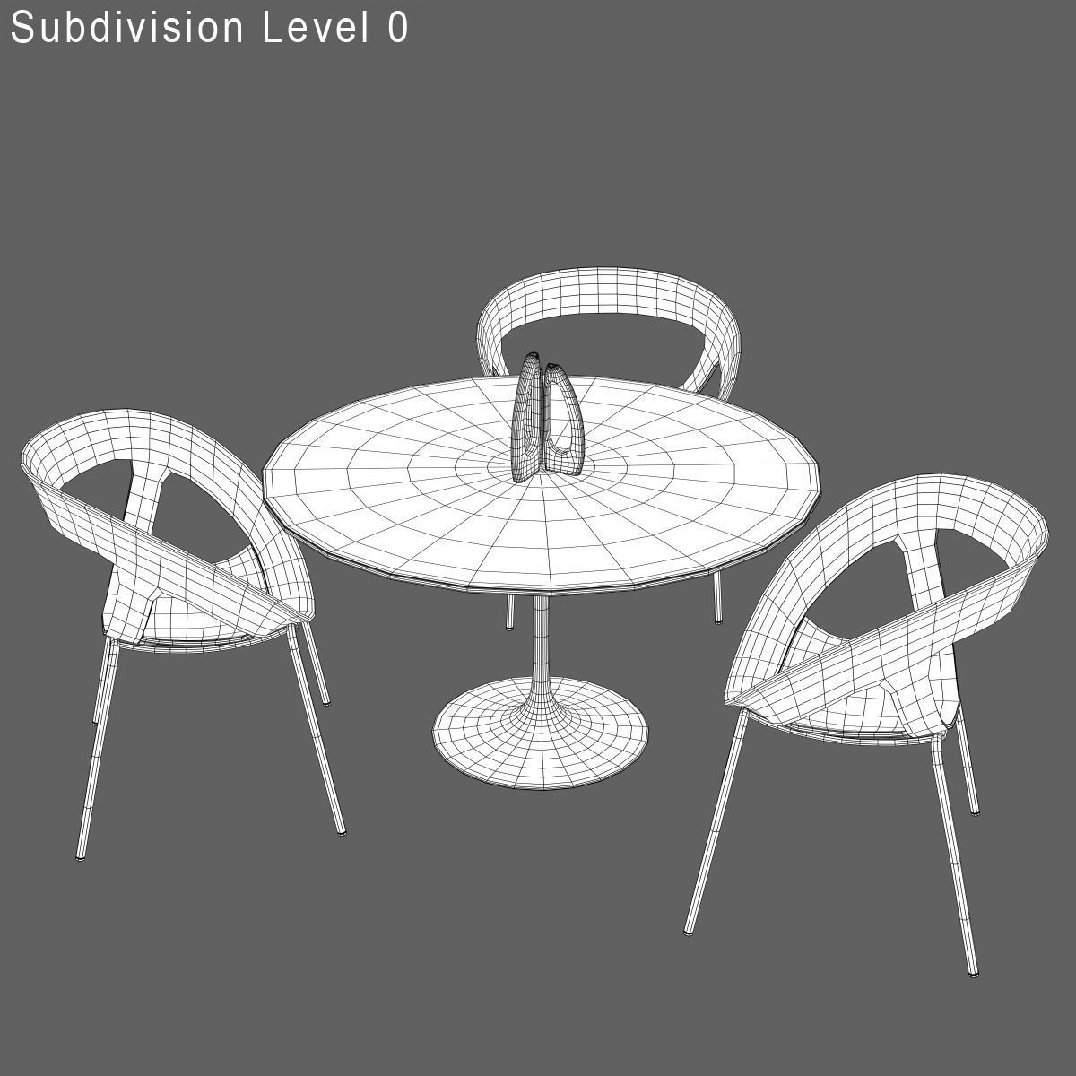 Chairs and Table for Arch Viz Low-poly 3D model_6