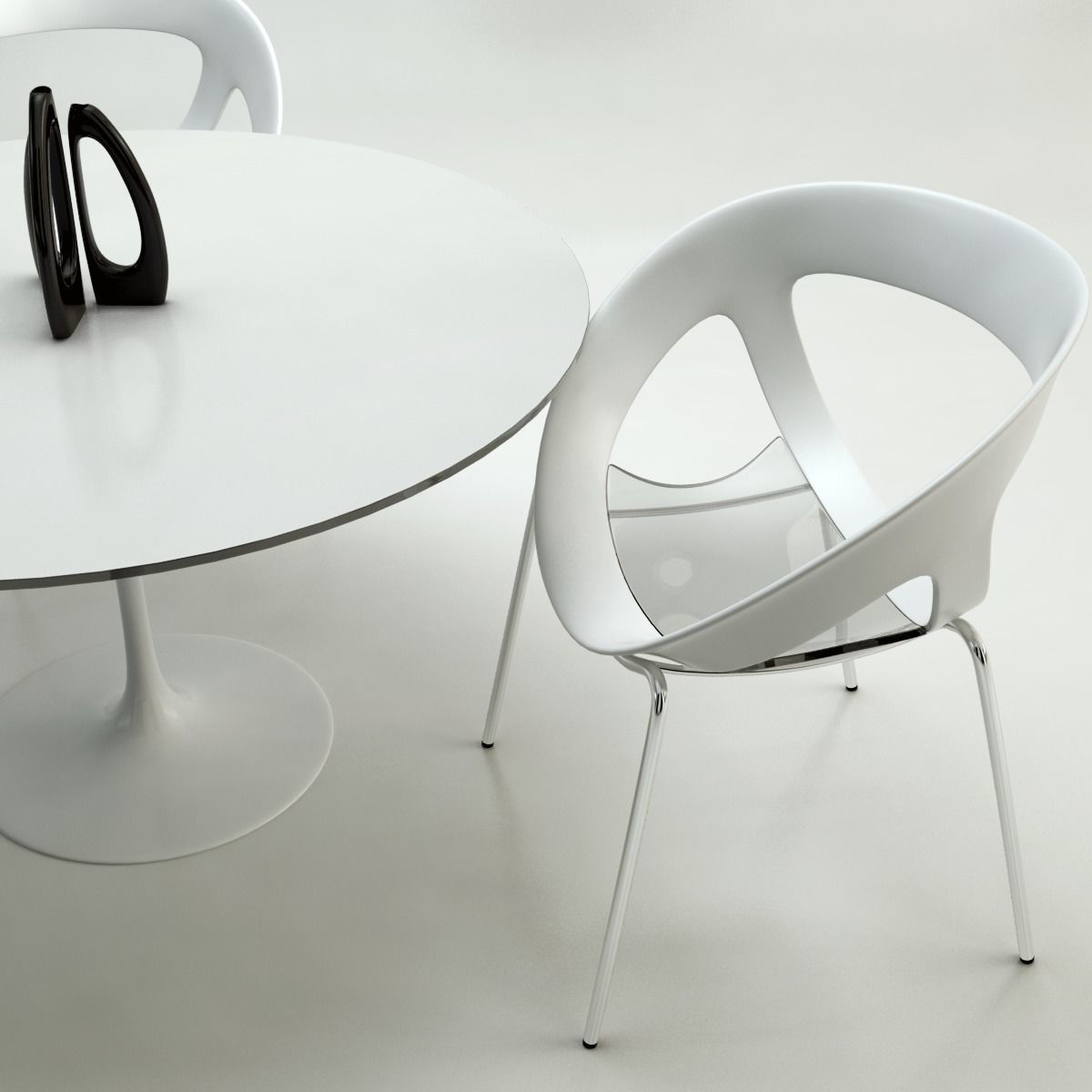 Chairs and Table for Arch Viz Low-poly 3D model_2