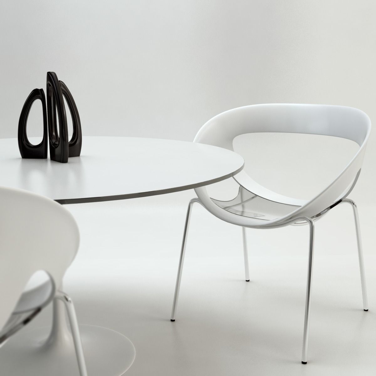 Chairs and Table for Arch Viz Low-poly 3D model_3