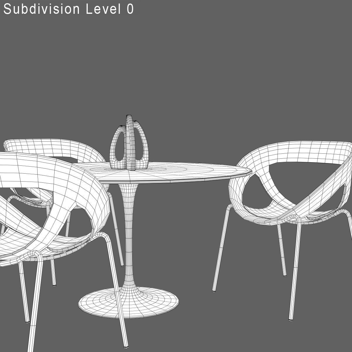 Chairs and Table for Arch Viz Low-poly 3D model_8