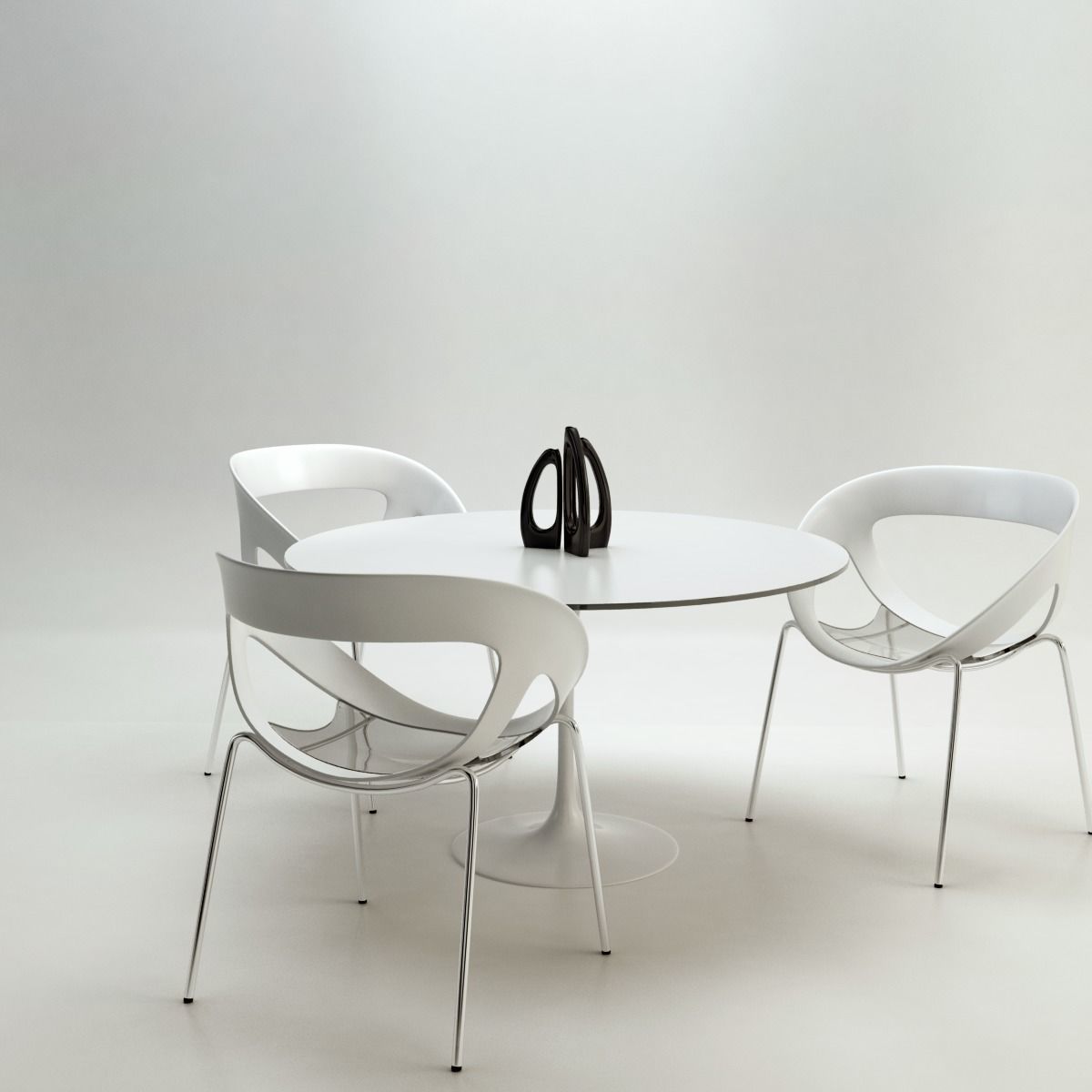 Chairs and Table for Arch Viz Low-poly 3D model_4