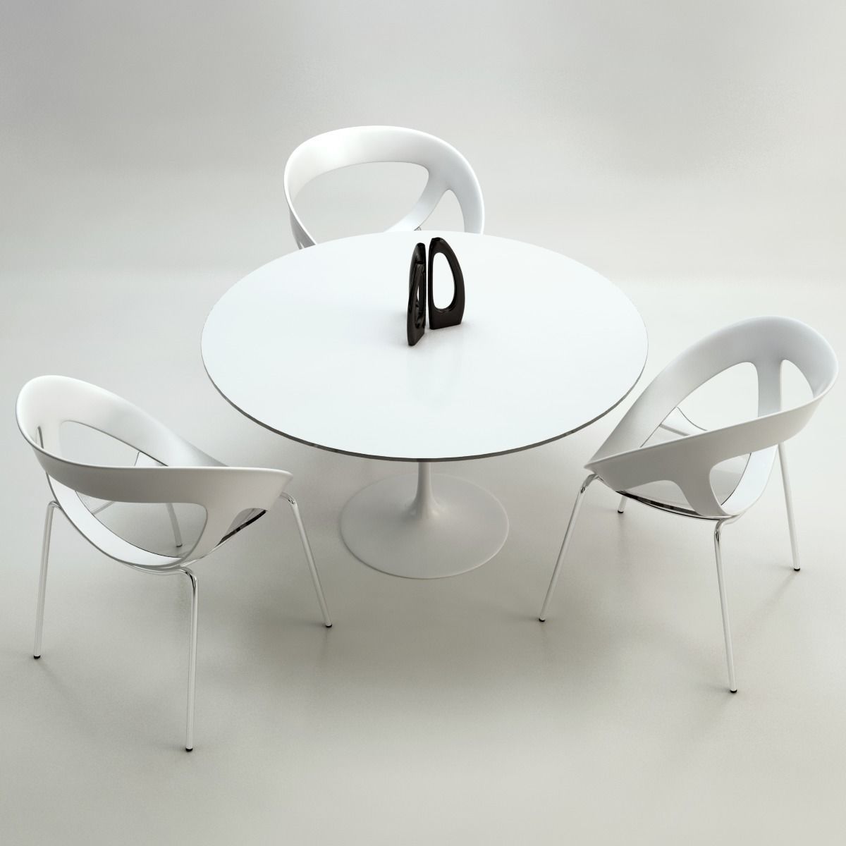 Chairs and Table for Arch Viz Low-poly 3D model_1