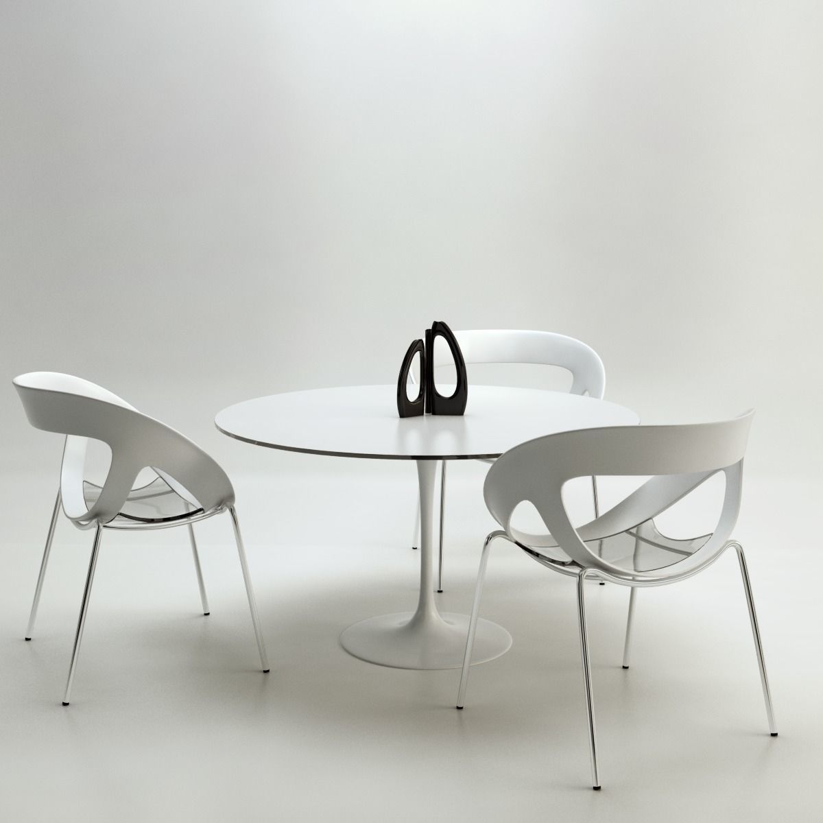 Chairs and Table for Arch Viz Low-poly 3D model_5