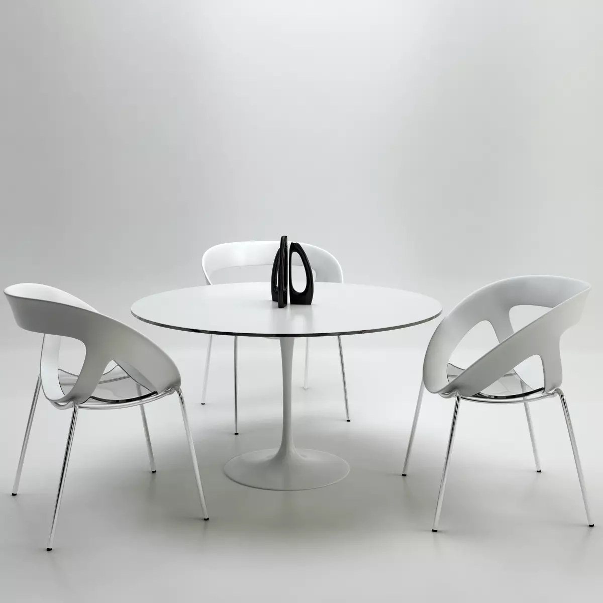 Chairs and Table for Arch Viz Low-poly 3D model_0