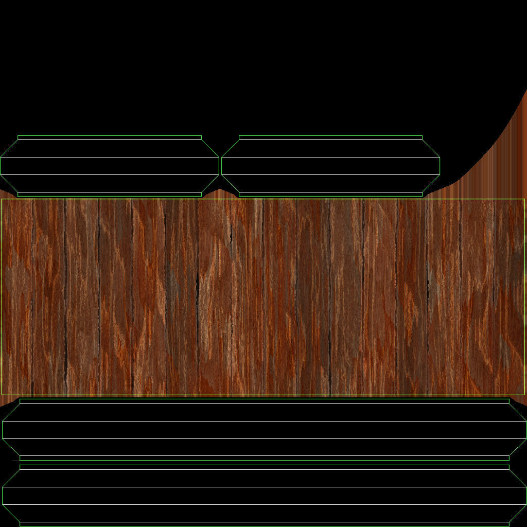 Modular Wooden Fence Low-poly 3D model_10