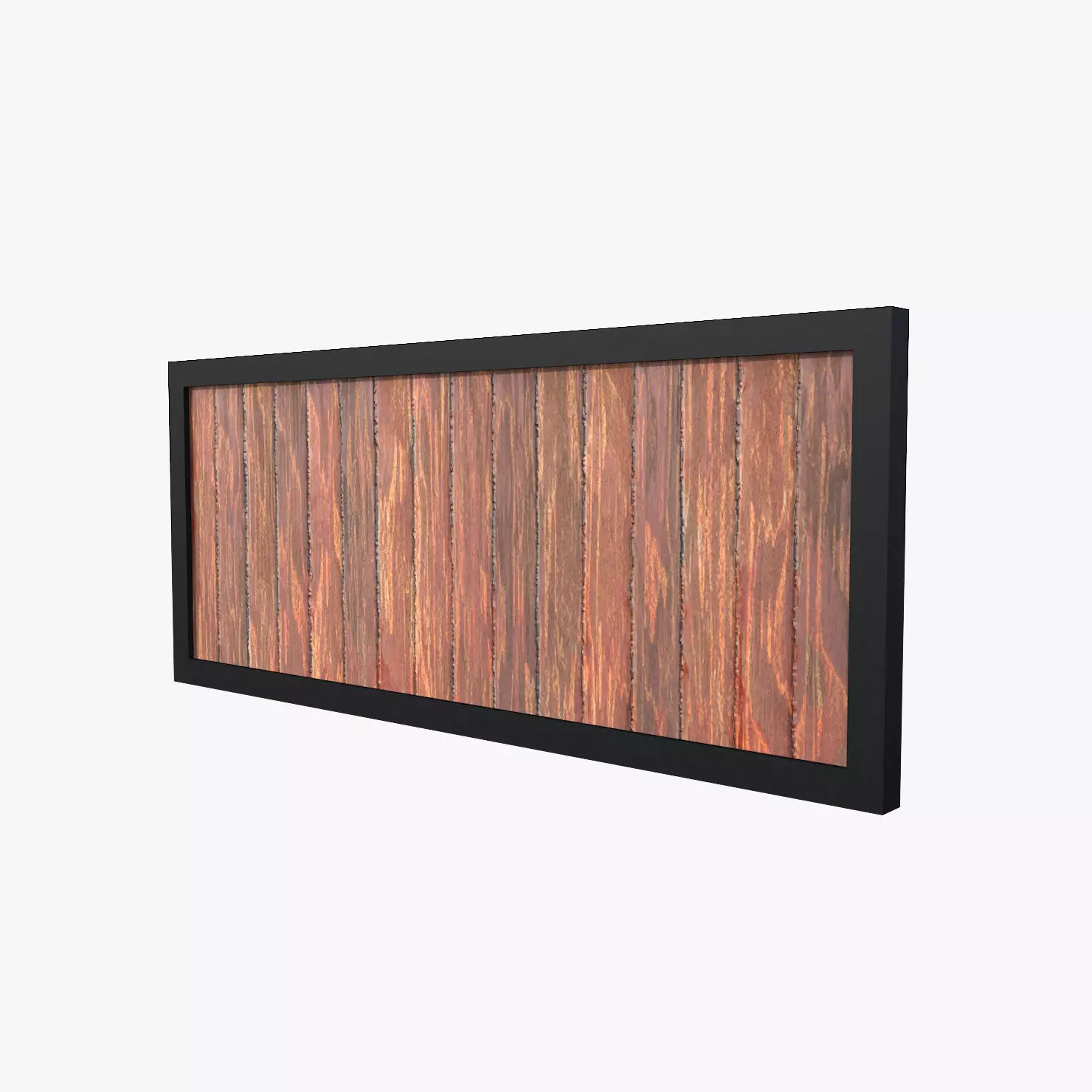 Modular Wooden Fence Low-poly 3D model_0