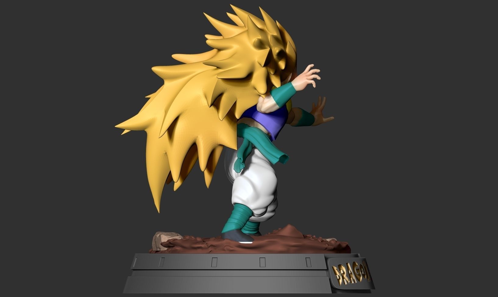 Gotenks dragon ball z statue 3D print model_15
