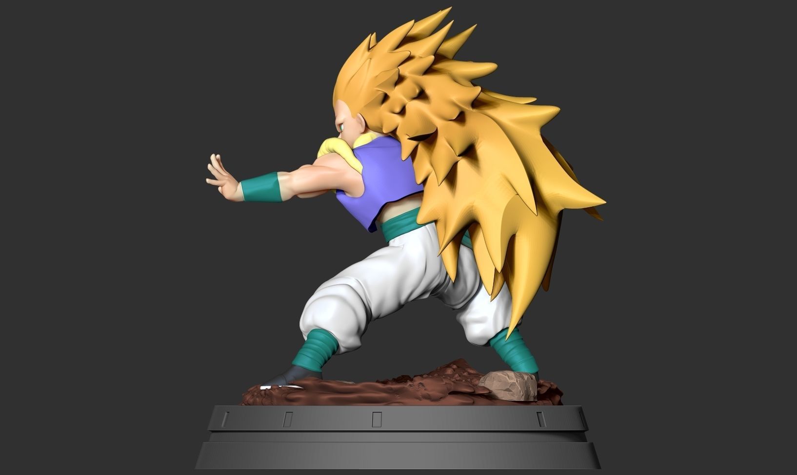 Gotenks dragon ball z statue 3D print model_8