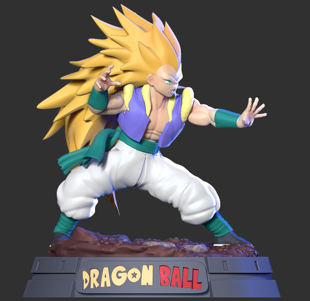Gotenks dragon ball z statue 3D print model_17